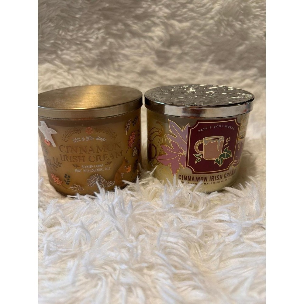 Bath and body works cinnamon Irish cream candle set of 2